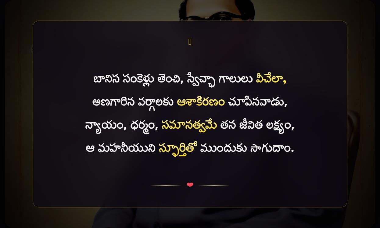 Positive Thinking Powerful Ambedkar Quotes In Telugu