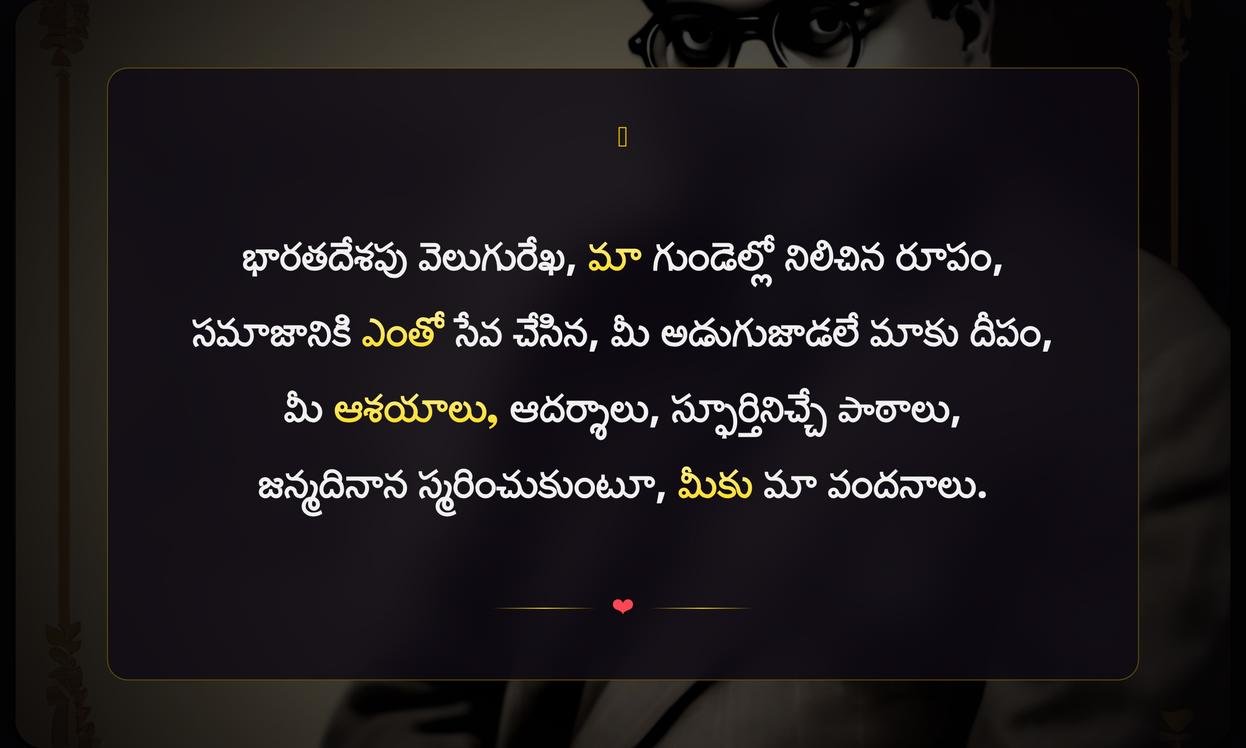 Ambedkar Vardhanthi Quotes In Telugu
